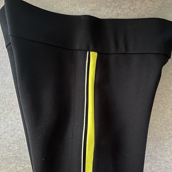 Zara TRF black thick leggings with side band stripe in yellow and white-size S - Picture 8 of 13